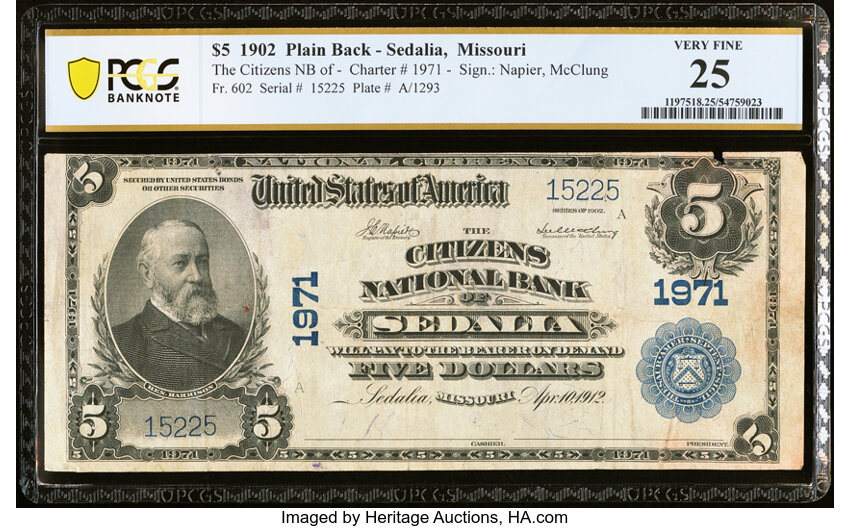 1902 $5  3rd Charter Period, 3rd Issue, Plain Back (Fr. 602) thumbnail 2