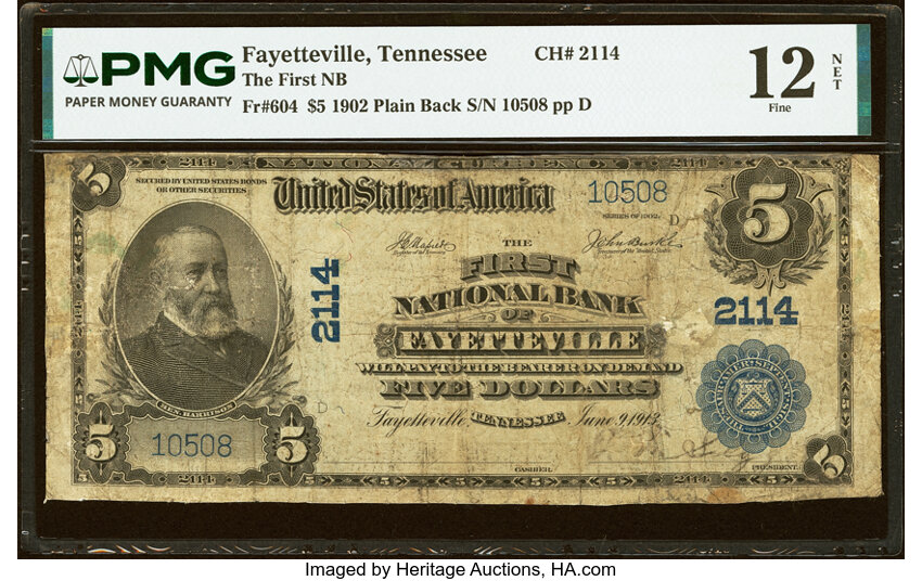 1902 $5  3rd Charter Period, 3rd Issue, Plain Back (Fr. 604) thumbnail 4