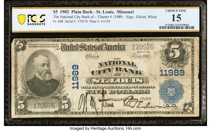 1902 $5  3rd Charter Period, 3rd Issue, Plain Back (Fr. 608) thumbnail 2