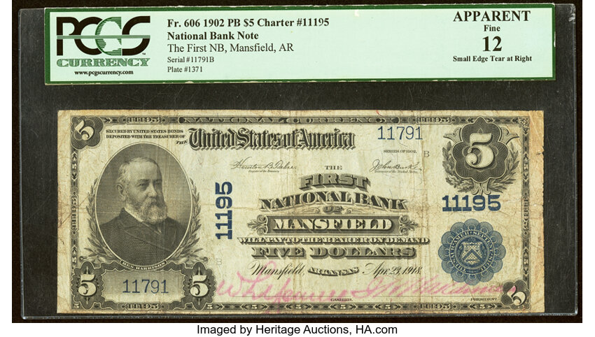 1902 $5  3rd Charter Period, 3rd Issue, Plain Back (Fr. 606) thumbnail 2
