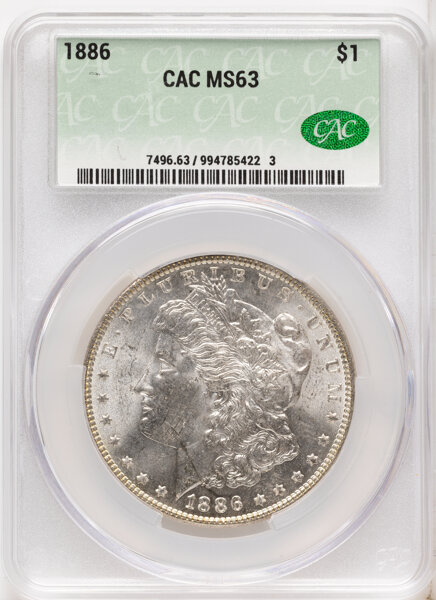 1886 $1  Doubled 18, VAM-10 VG10 CAC thumbnail 2