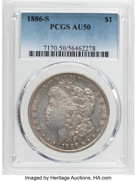 1886-S $1 MS62 CAC thumbnail 3