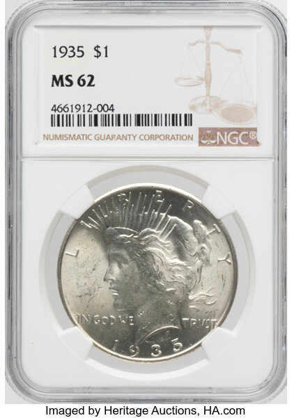 1935 $1 AU53 CAC thumbnail 5