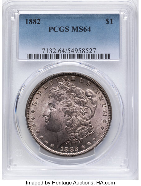 1882 $1 VG8 CAC thumbnail 3