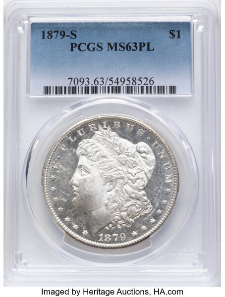 1879-S $1  MS PL AU53 PL CAC thumbnail 7