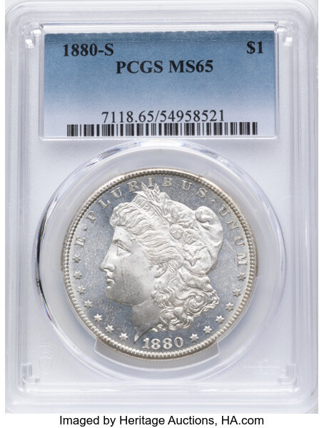 1880-S $1  Doubled Date, VAM-63 AU58 CAC thumbnail 2