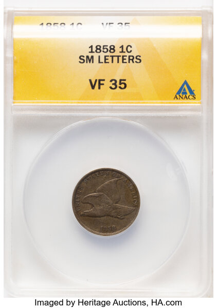 1858 1c Small Letters, High Leaves, FS-1901 G6 CAC thumbnail 3