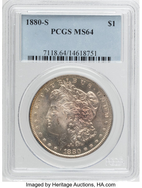 1880-S $1  Doubled Date, VAM-63 AU58 CAC thumbnail 3