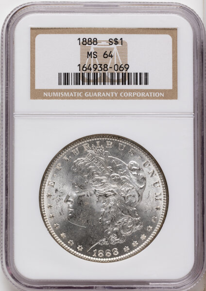 1888 $1  Die Gouges State 4, VAM-7B1 MS62 CAC thumbnail 3