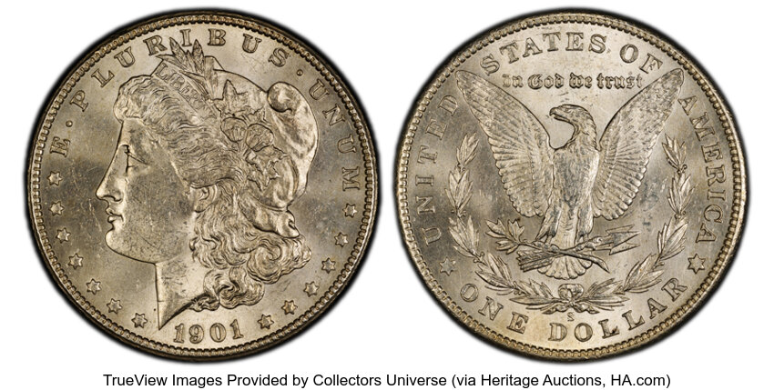1901-S $1 VF30 CAC thumbnail 3