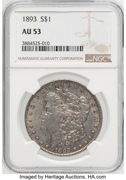 1893 $1 VF35 CAC thumbnail 3