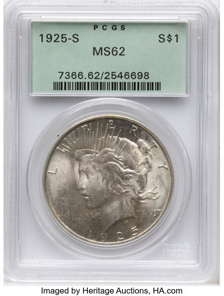 1925-S $1 MS62 CAC thumbnail 3