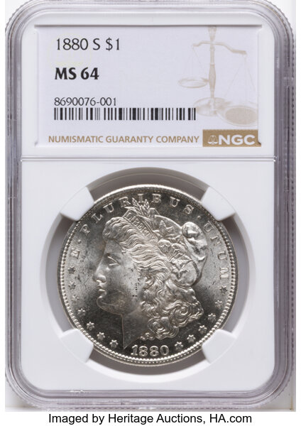 1880-S $1  Doubled Date, VAM-63 AU58 CAC thumbnail 4