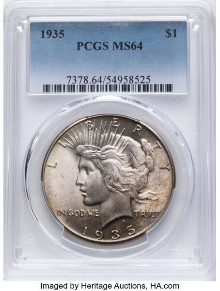 1935 $1 AU53 CAC thumbnail 3
