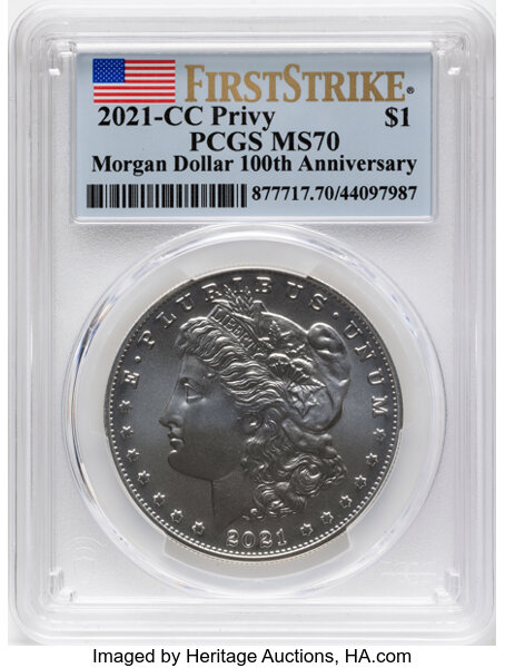 2021-(CC) S$1 Morgan, Privy Mark, 100th Anniversary MS thumbnail 3