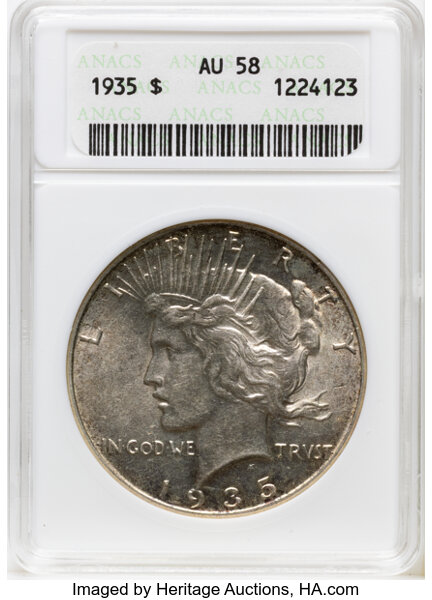 1935 $1 AU53 CAC thumbnail 4