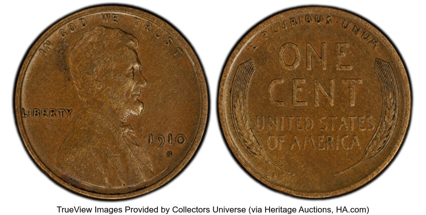 1910-S 1c MS BN AU53 BN CAC thumbnail 2