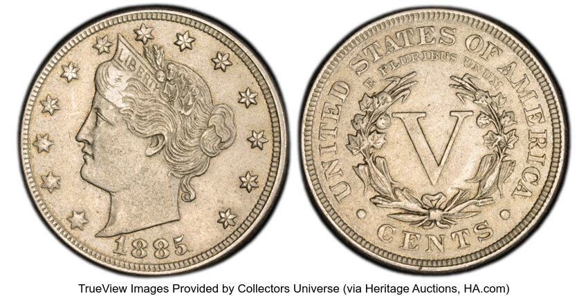 1885 5c G6 CAC thumbnail 3