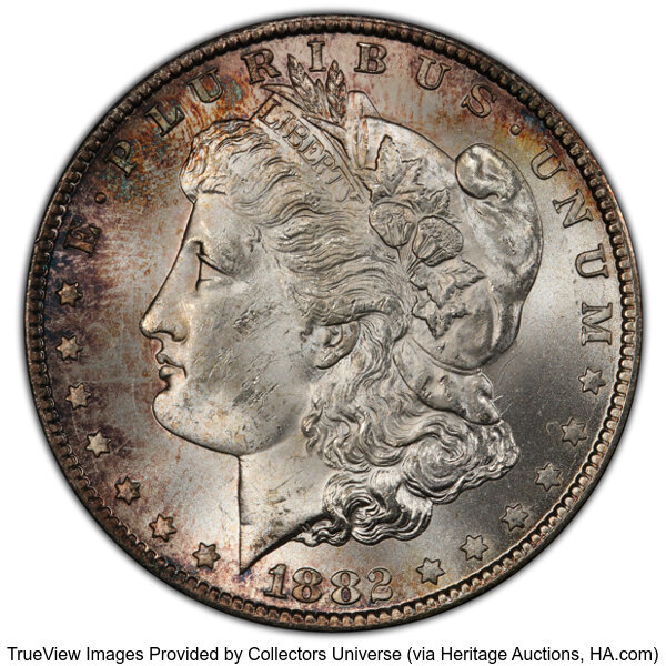 1882-CC $1  Multiple Vee Clashed Reverse, VAM-2C3 AU50 thumbnail 3