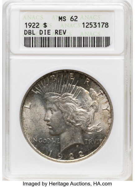 1922 $1 AU58 CAC thumbnail 3