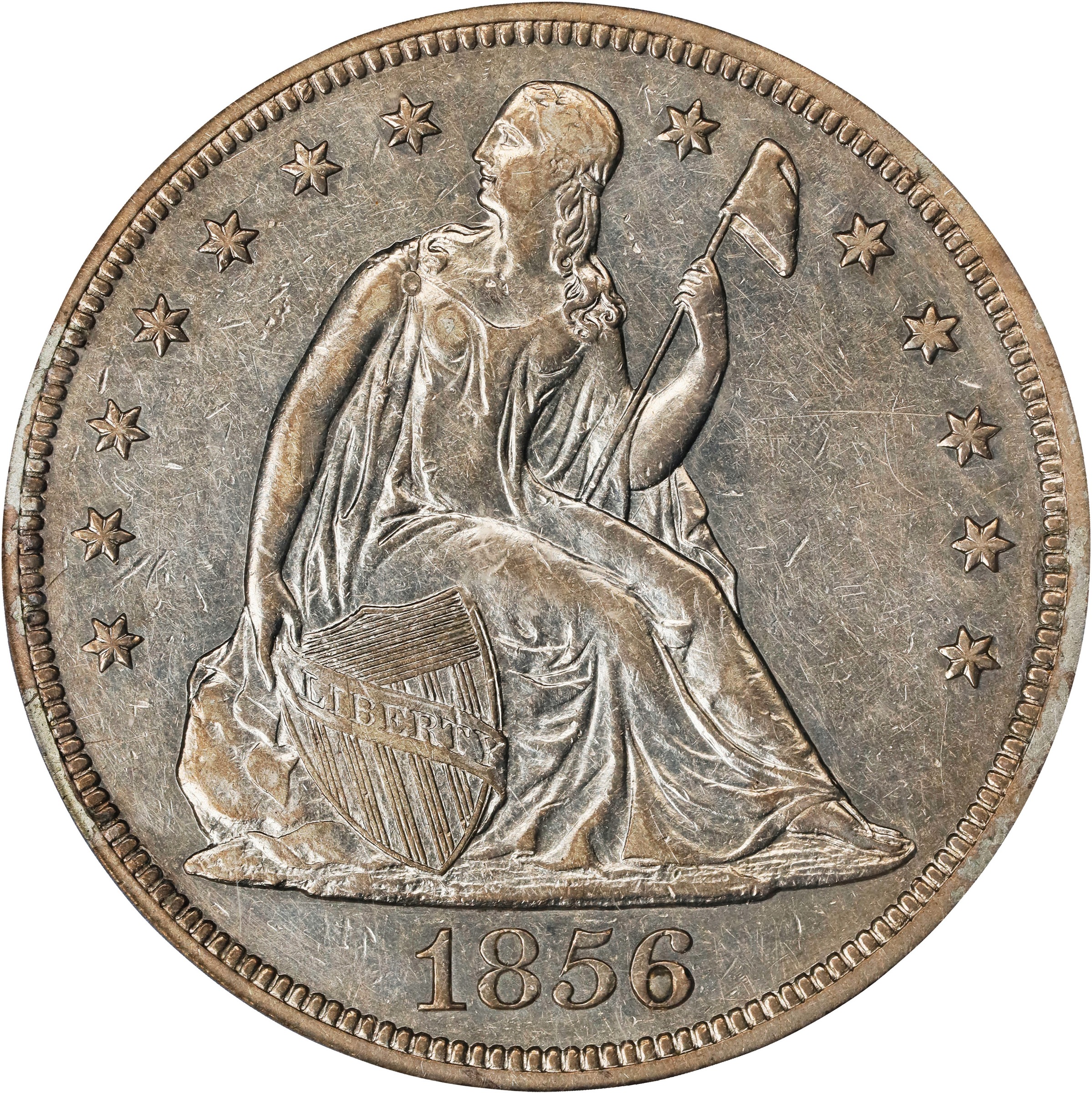 1856 $1 AG2 CAC thumbnail 3