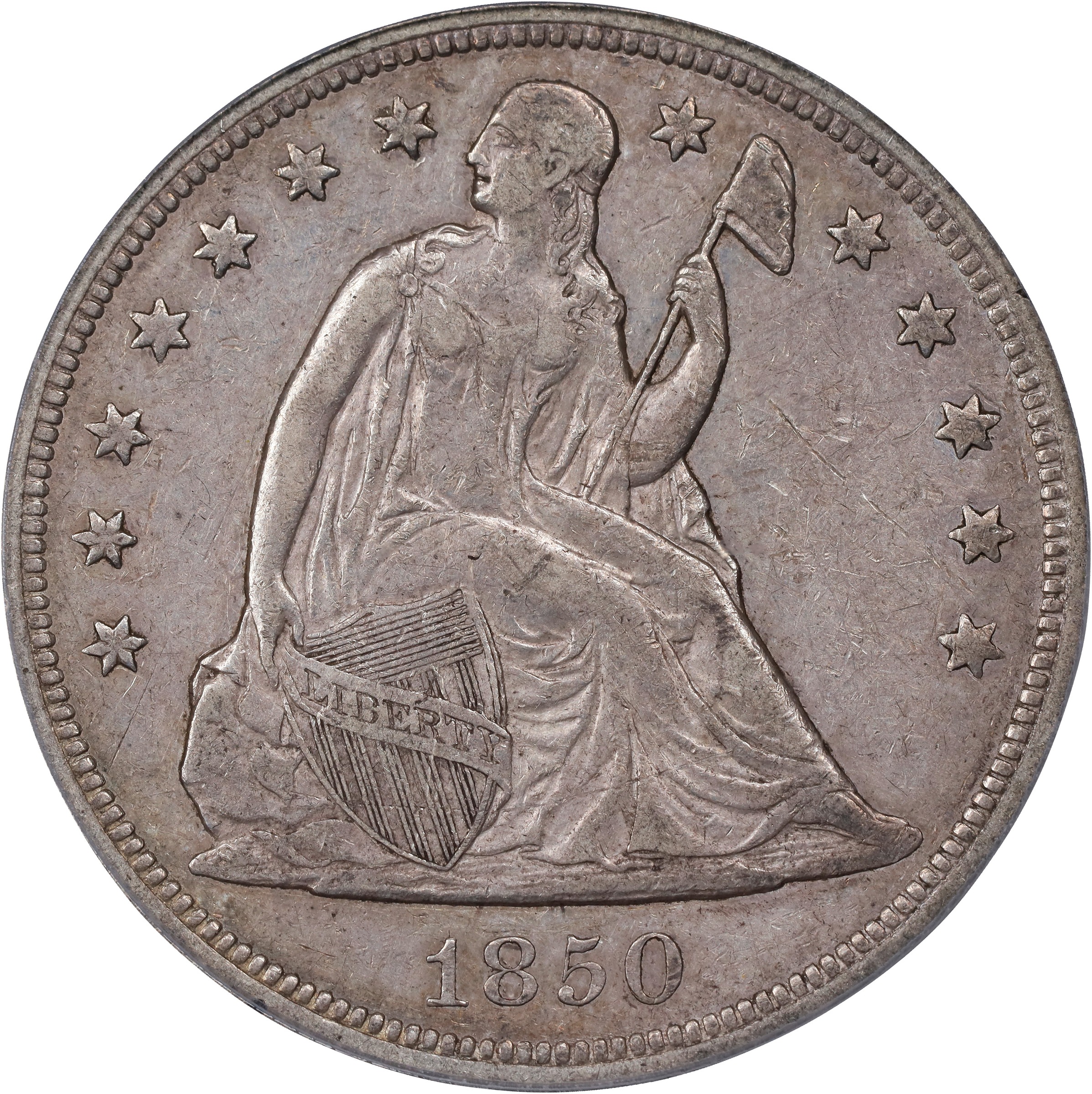 1850 $1 VF20 CAC thumbnail 3