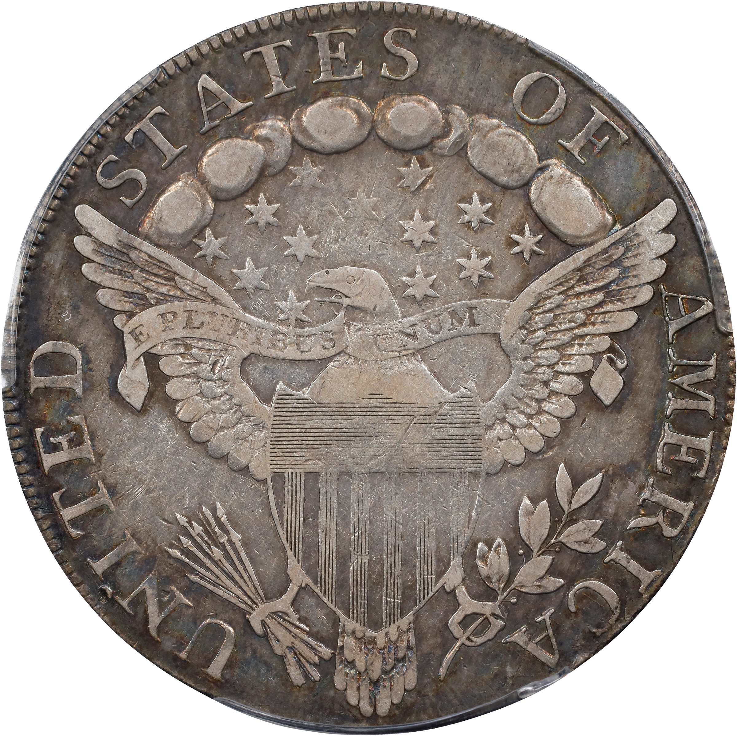 1798 $1  Large Eagle, 5 Vertical Lines AU50 CAC thumbnail 5