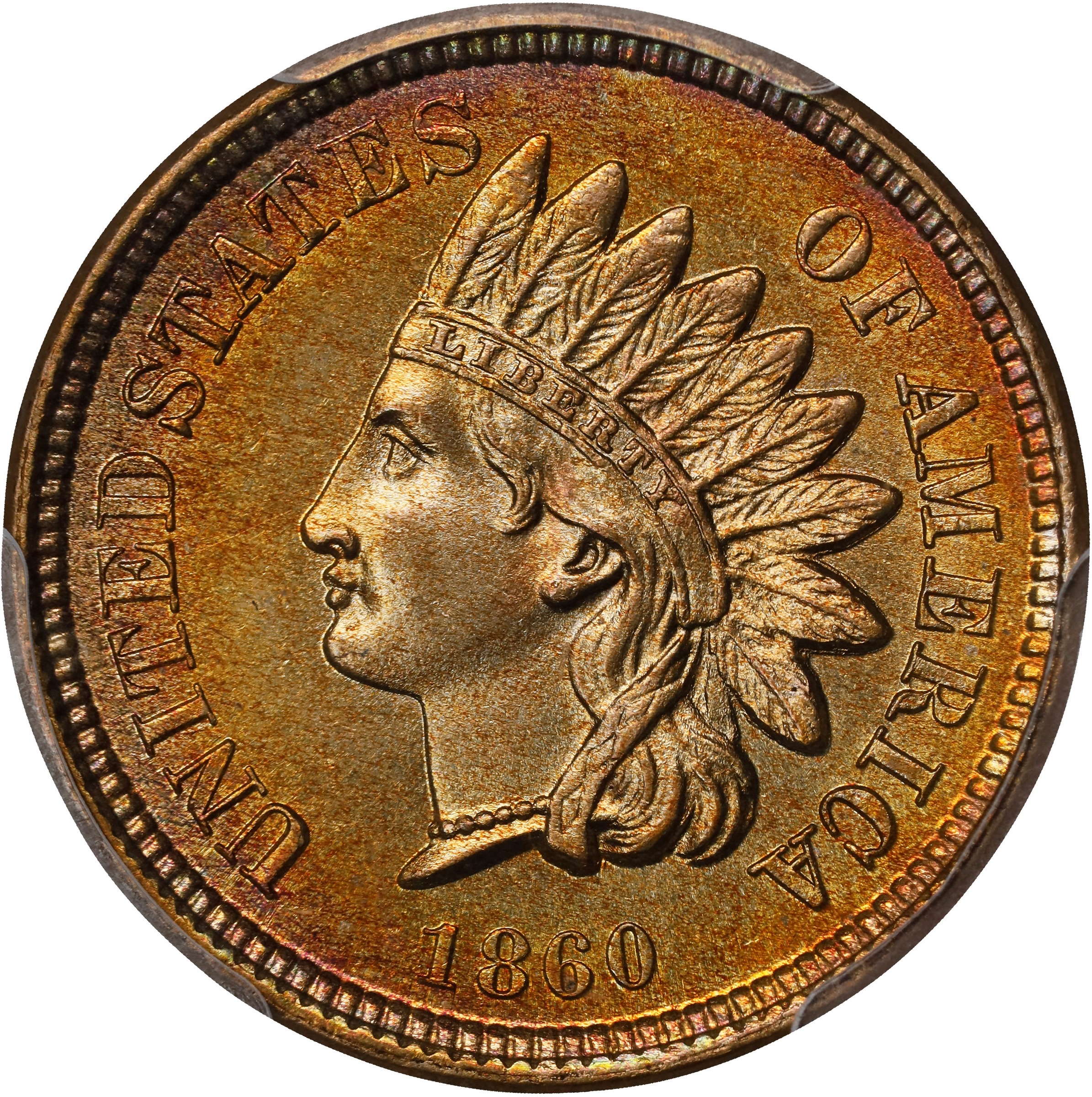 1860 1c Pointed Bust MS thumbnail 4