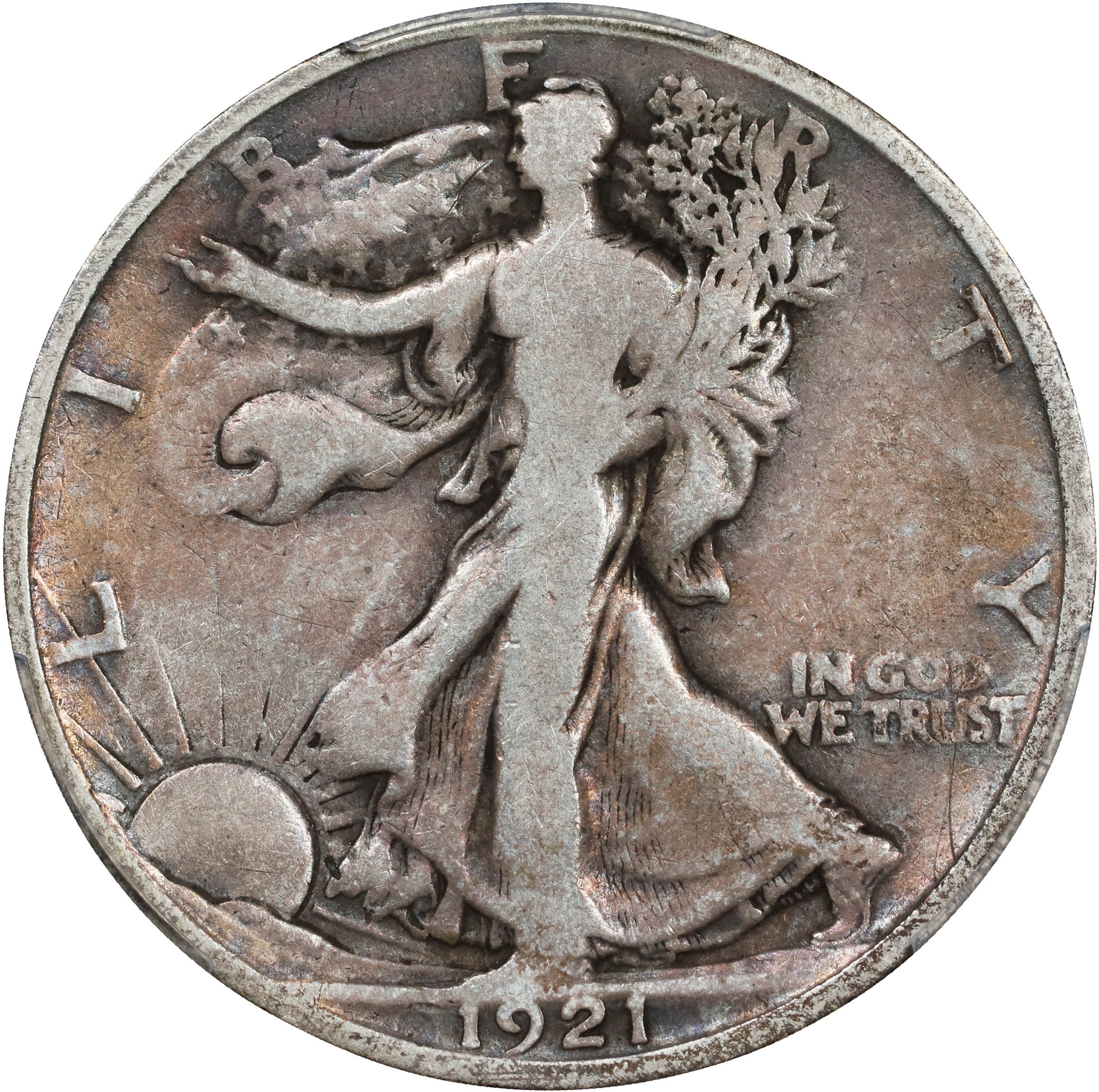 1921-D 50c F15 CAC thumbnail 3