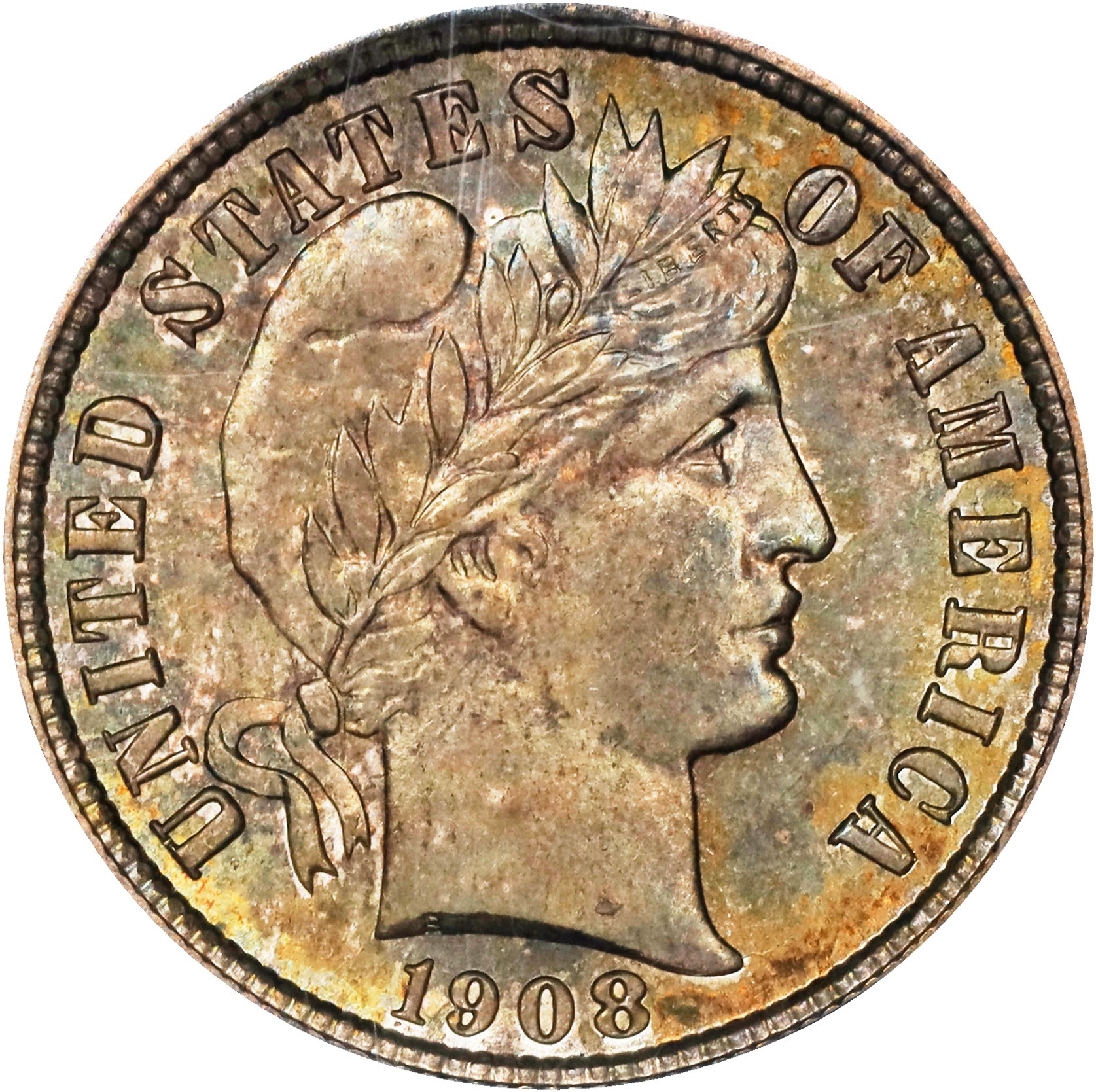 1908-S 10c AU50 CAC thumbnail 2