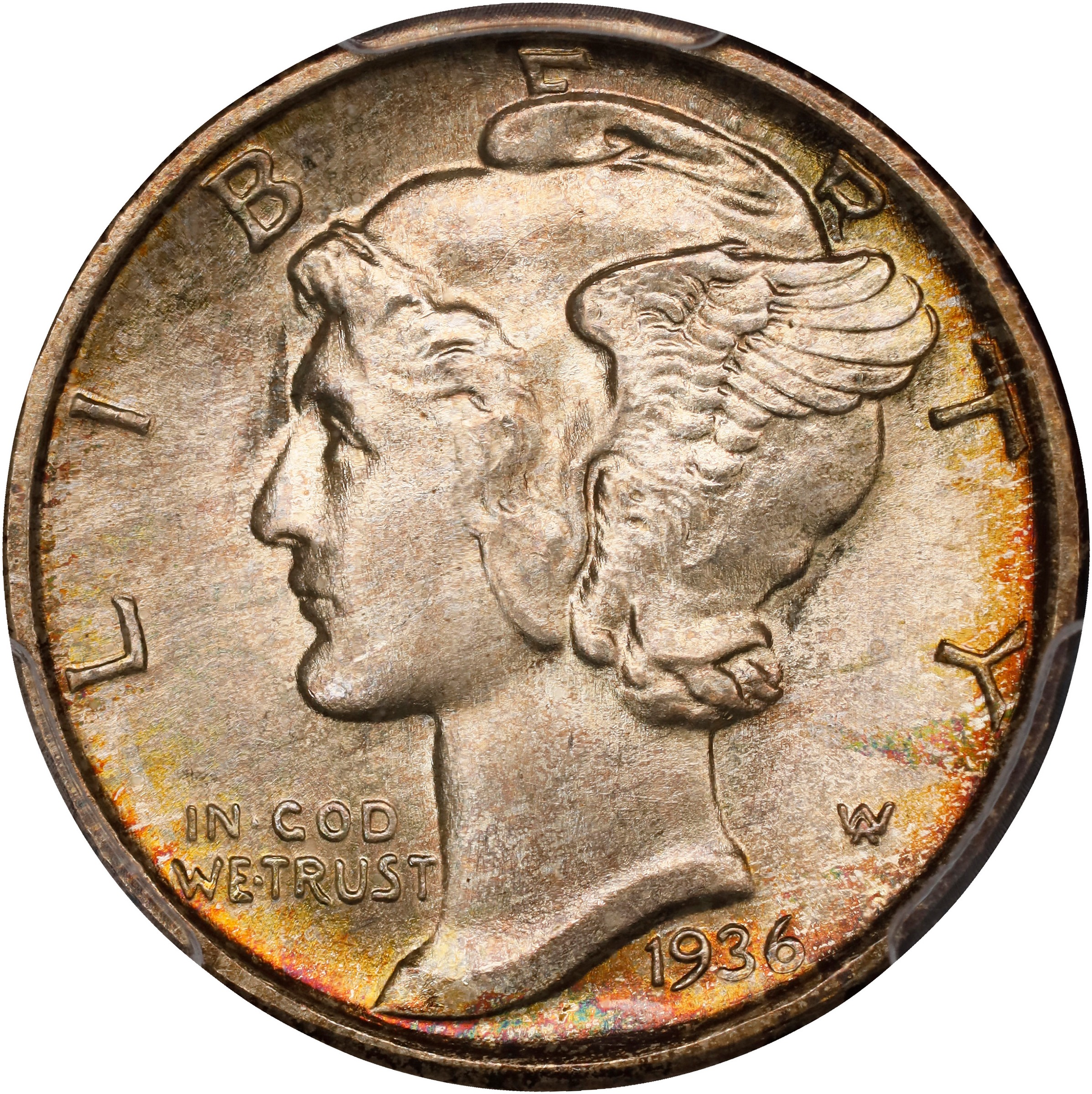 1936-S 10c MS FB MS68 FB CAC thumbnail 3