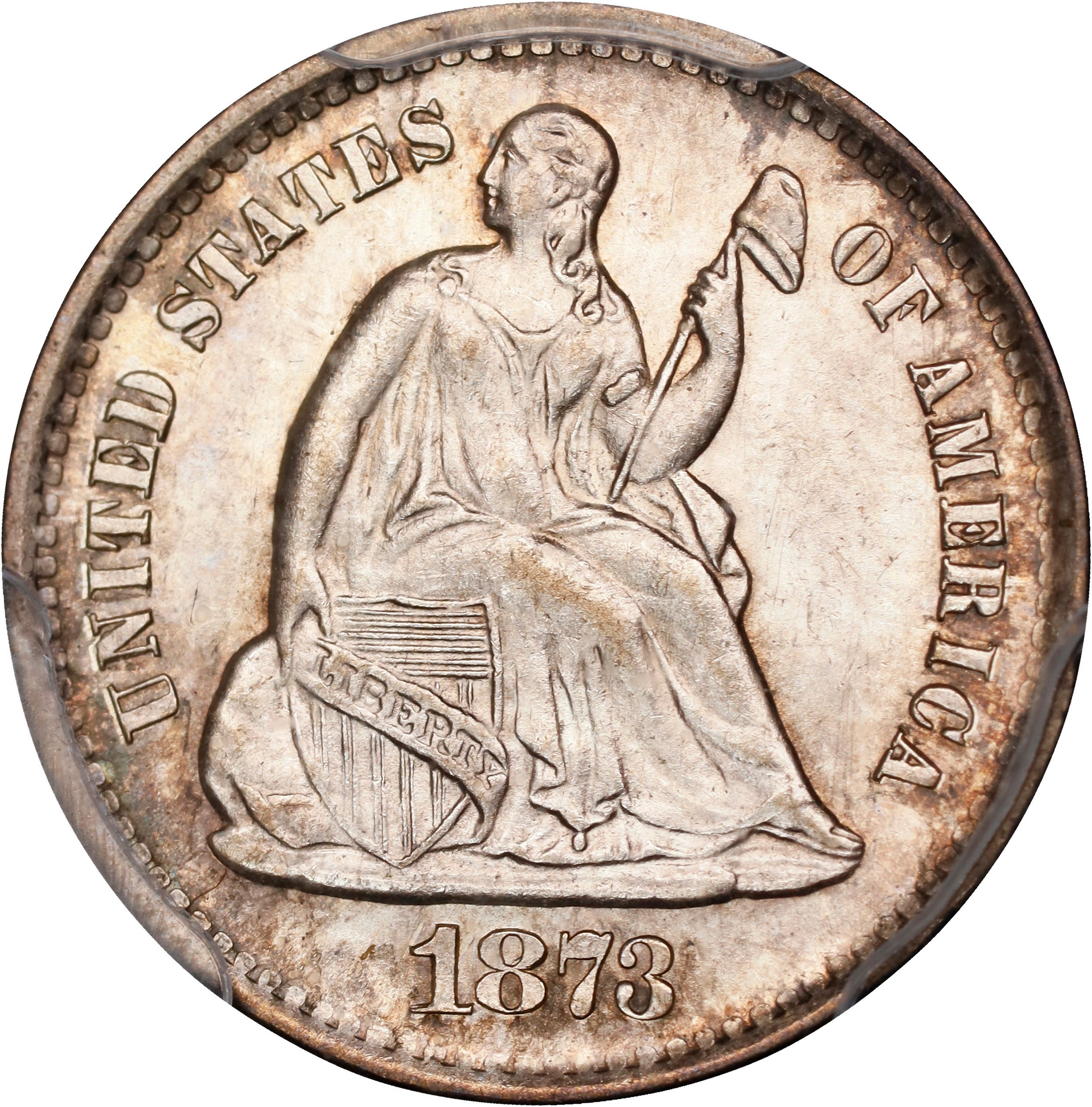 1873-S H10c MS64 CAC thumbnail 2