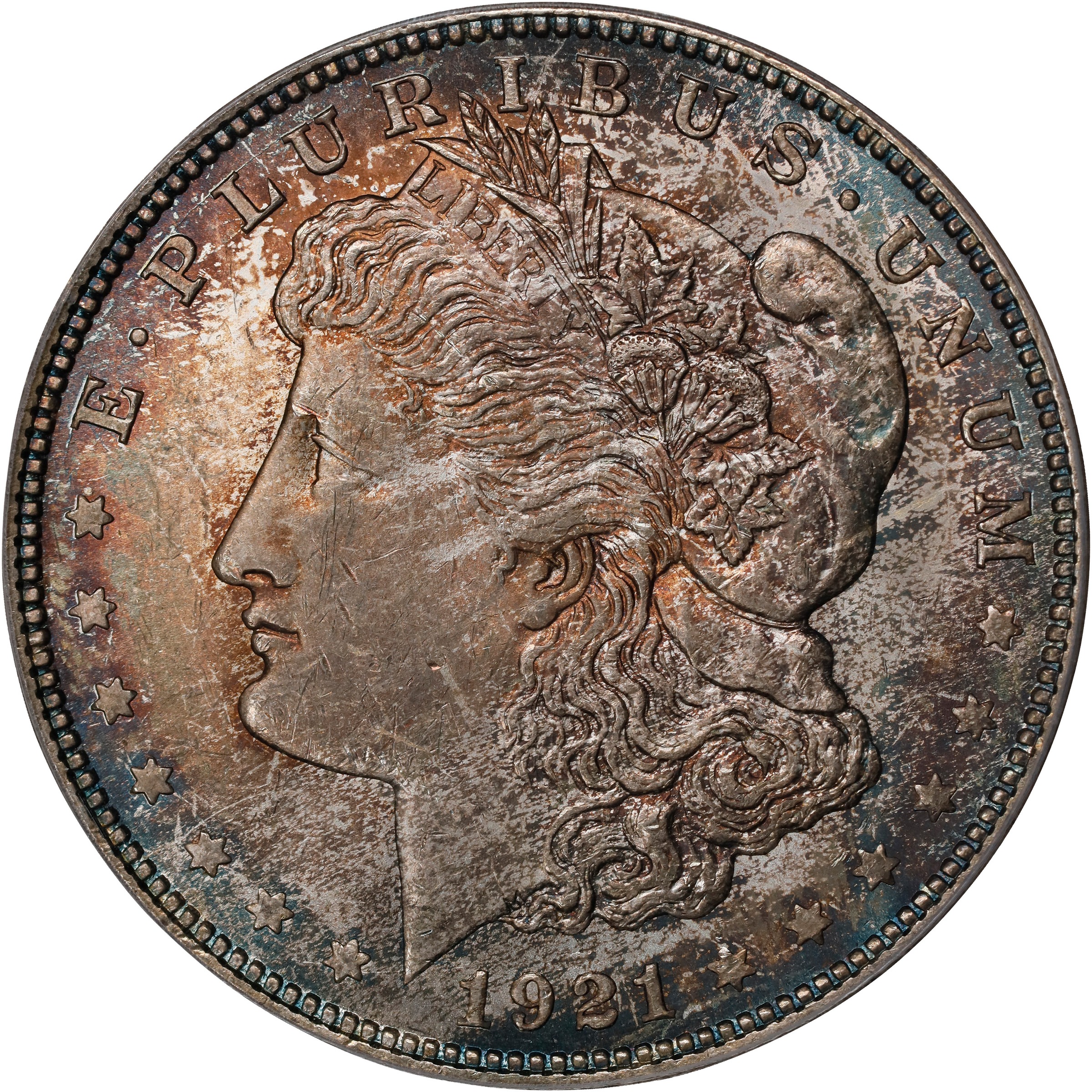 1921 $1  Morgan, Die Gouge Wing, VAM-3F1 MS thumbnail 5
