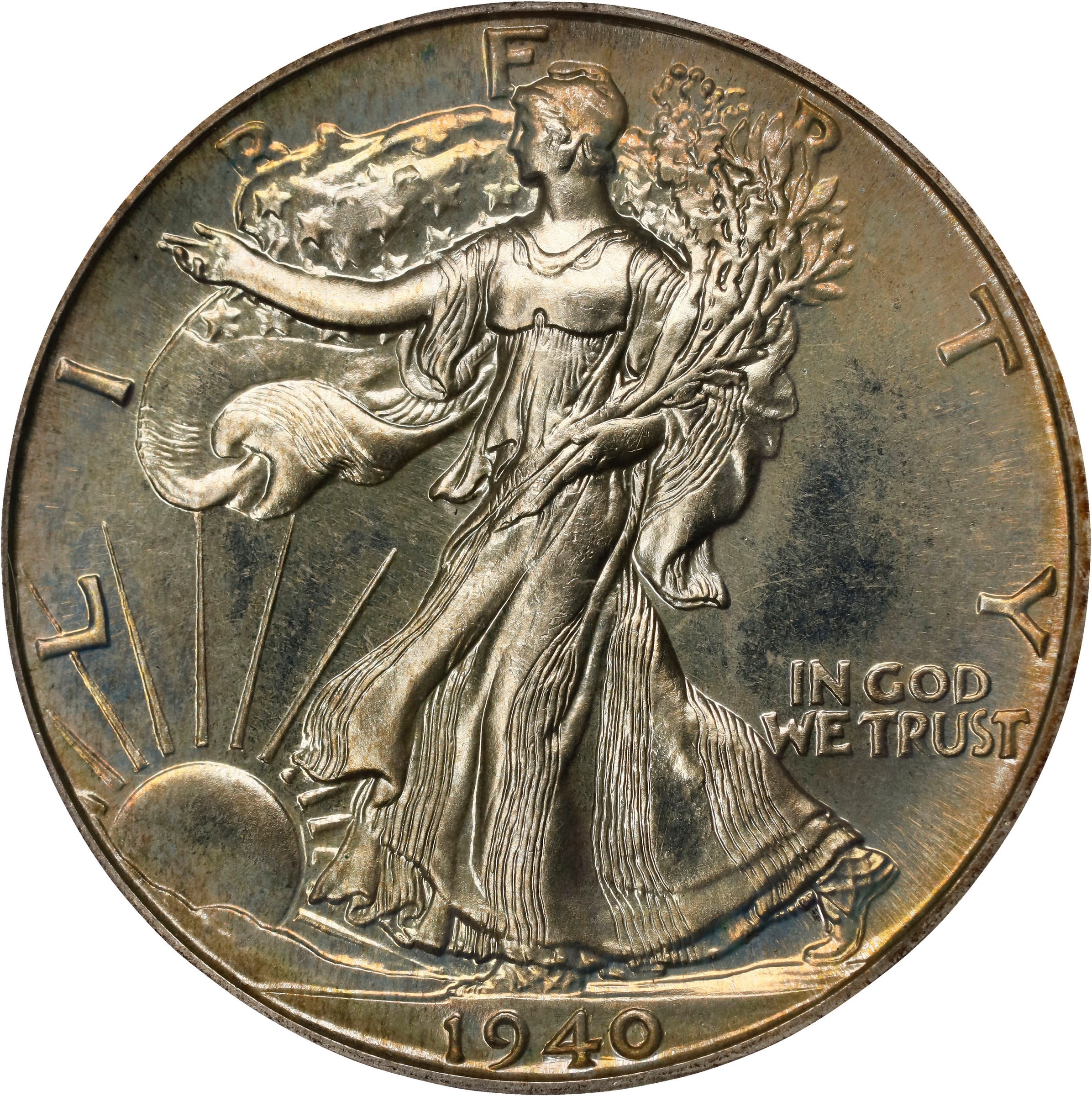 Walking Liberty Half Dollar Set 50c 7 Coins PR64 thumbnail 18