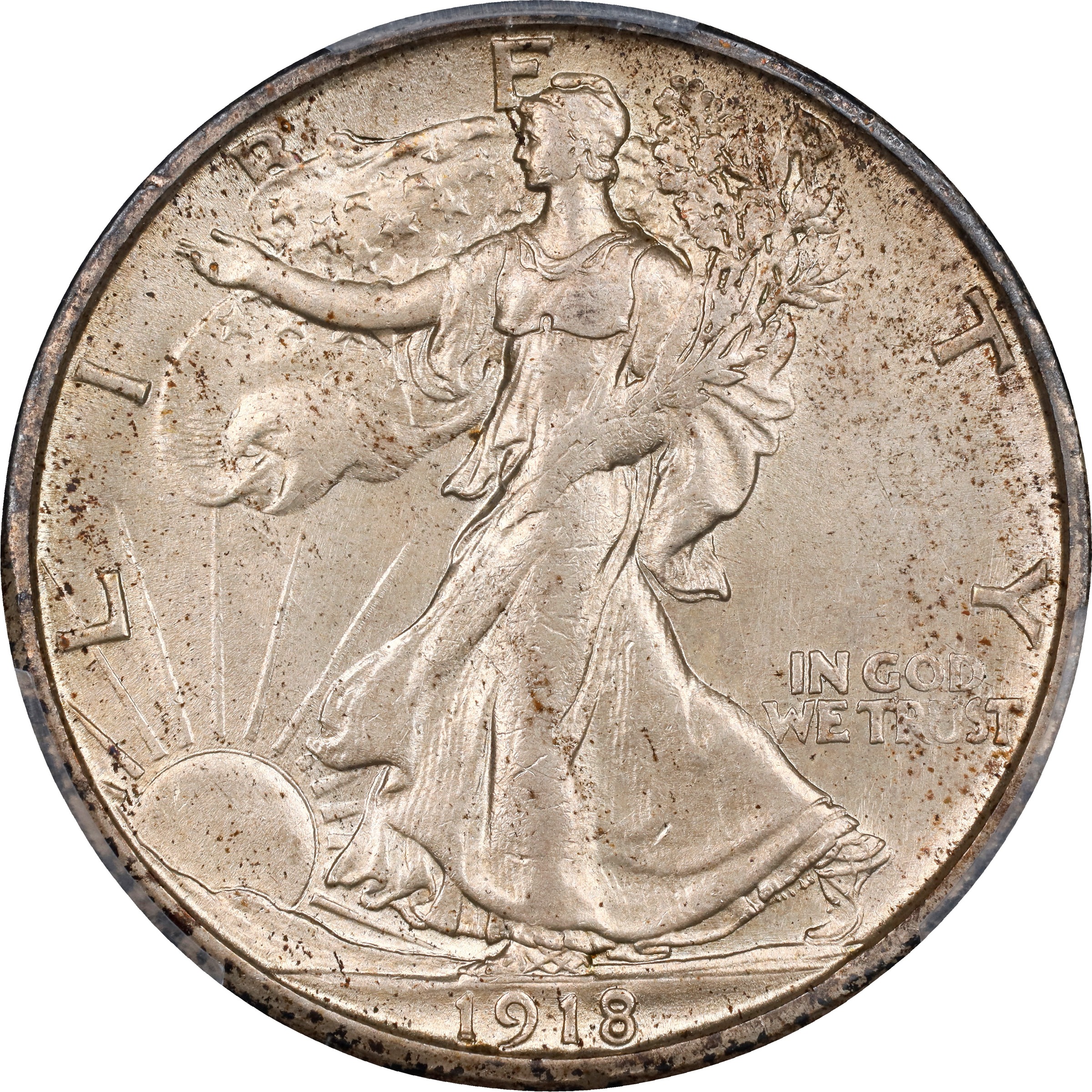 1918-S 50c XF40 CAC thumbnail 3