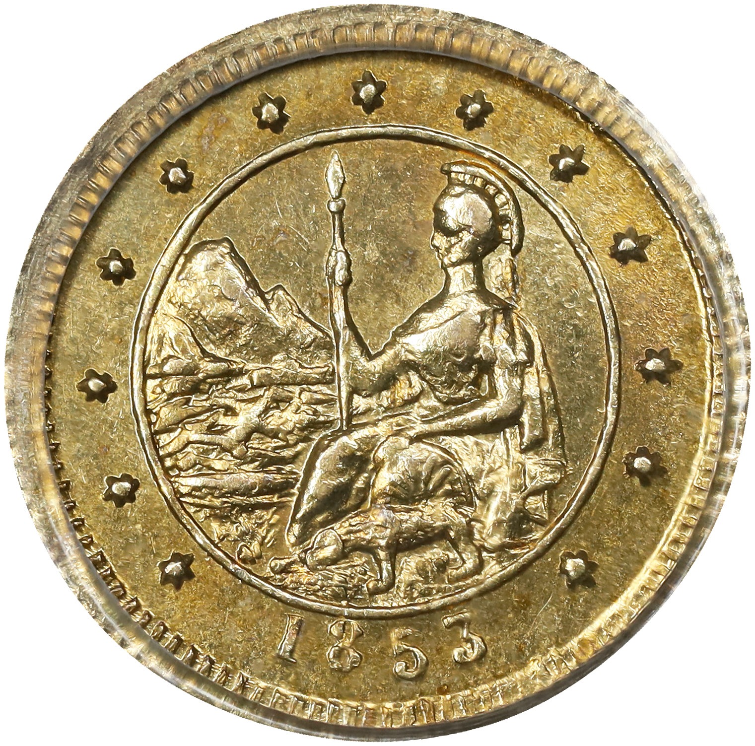 1853 50c BG-435, Arms of California MS thumbnail 2