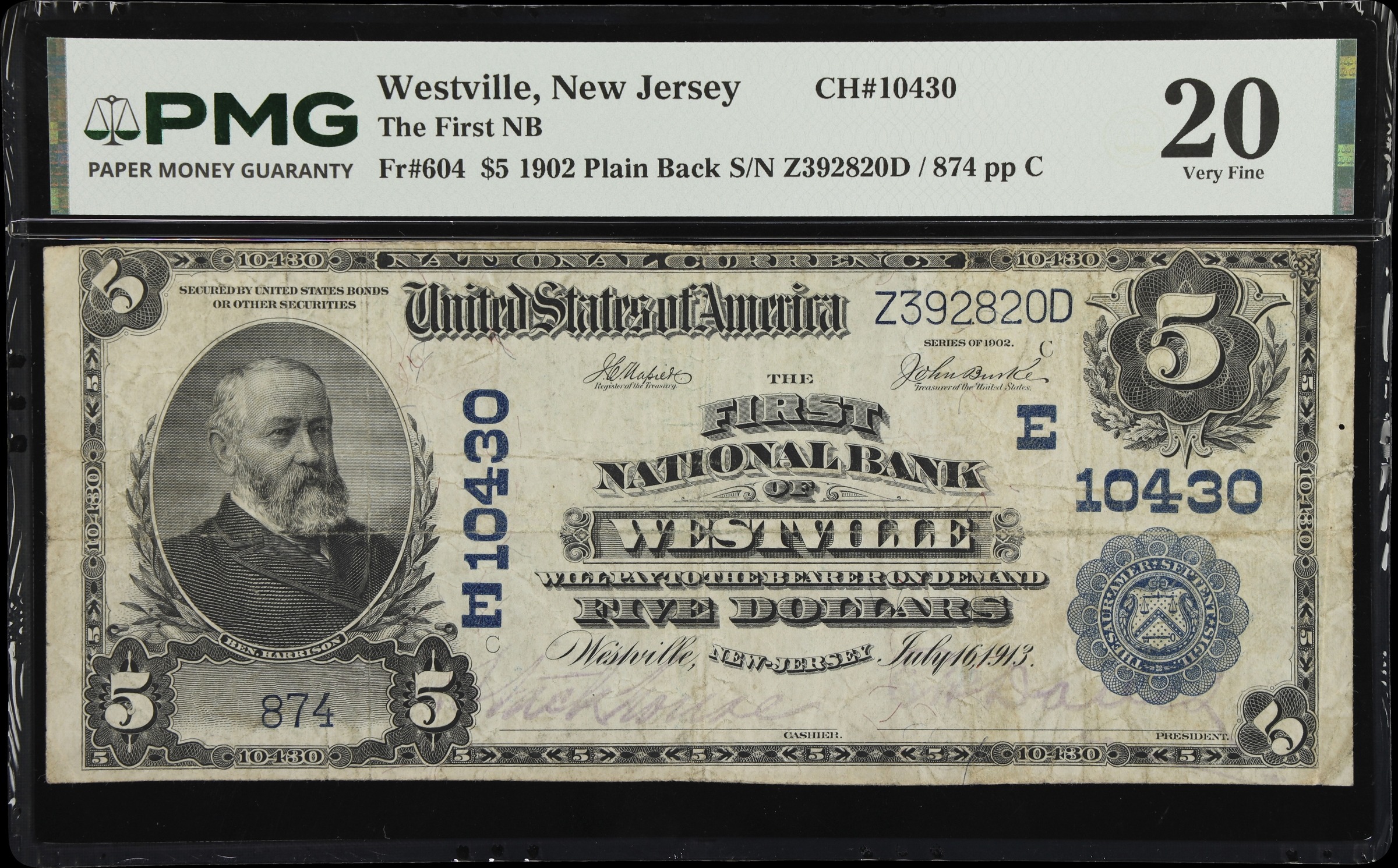 1902 $5  3rd Charter Period, 3rd Issue, Plain Back (Fr. 604) thumbnail 2