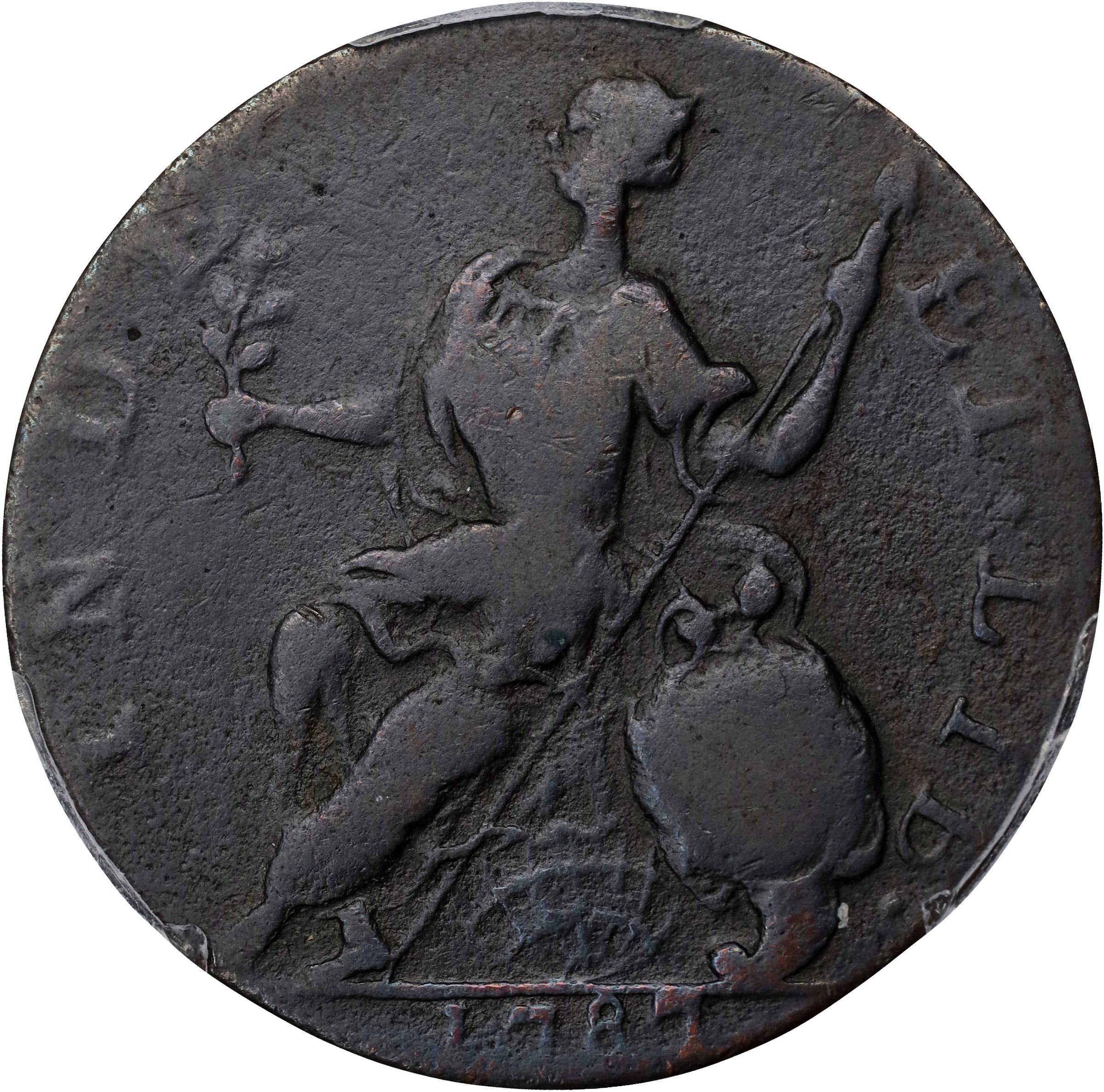 1787 Copper Connecticut, Mailed Bust Left, Horned MS BN thumbnail 3