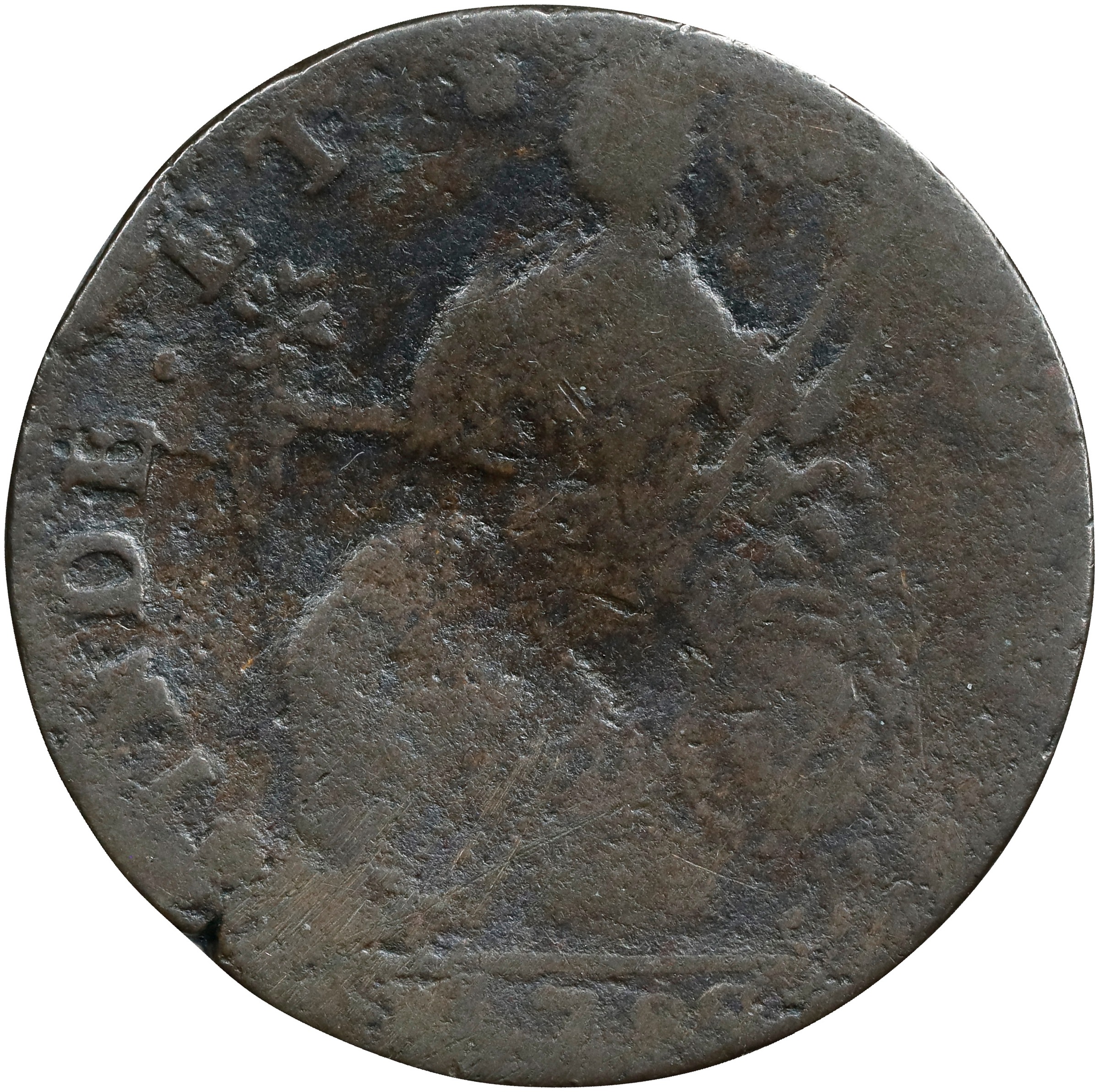 1788 Copper Connecticut, Draped Bust Left, CONNLC MS BN thumbnail 4