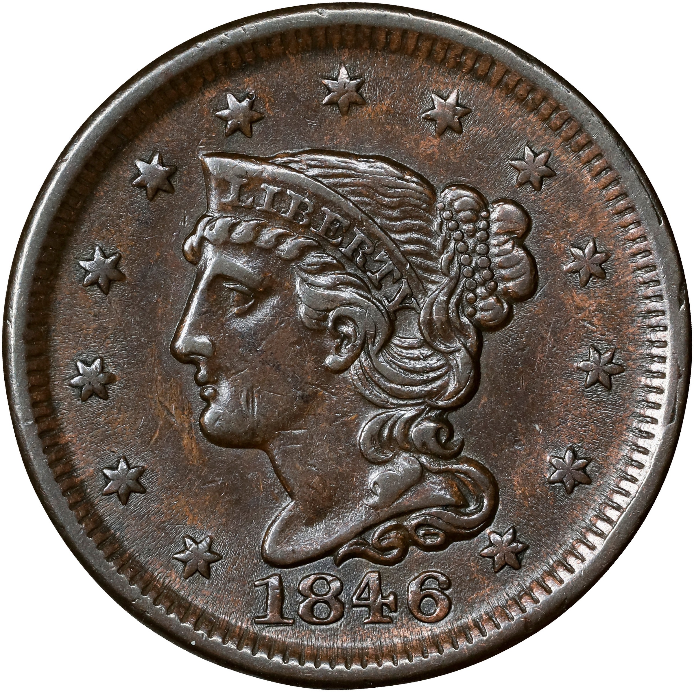 1846 1c Small Date, N-5 MS BN thumbnail 2
