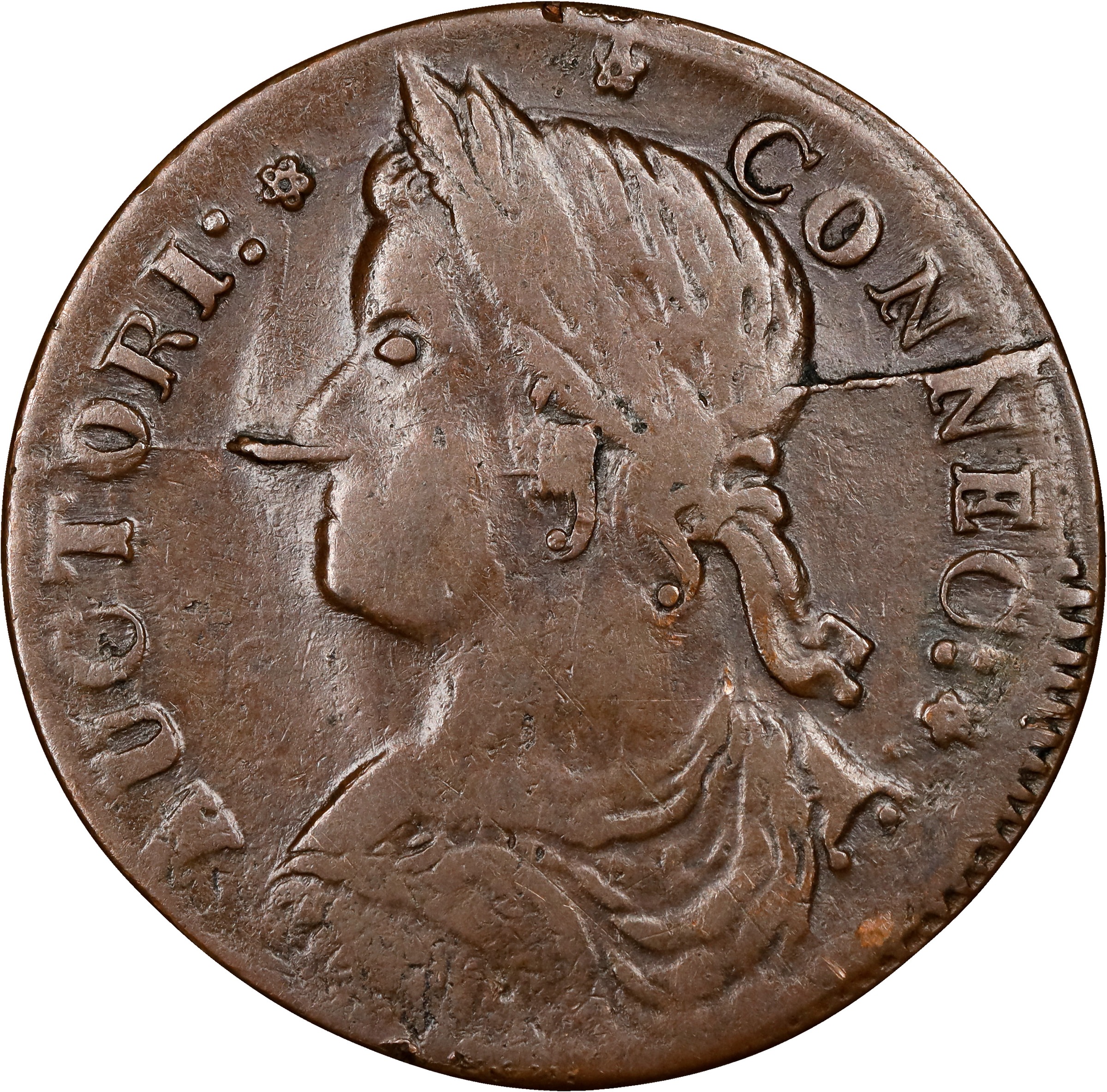 1787 Copper Connecticut, Draped Bust Left MS BN thumbnail 5