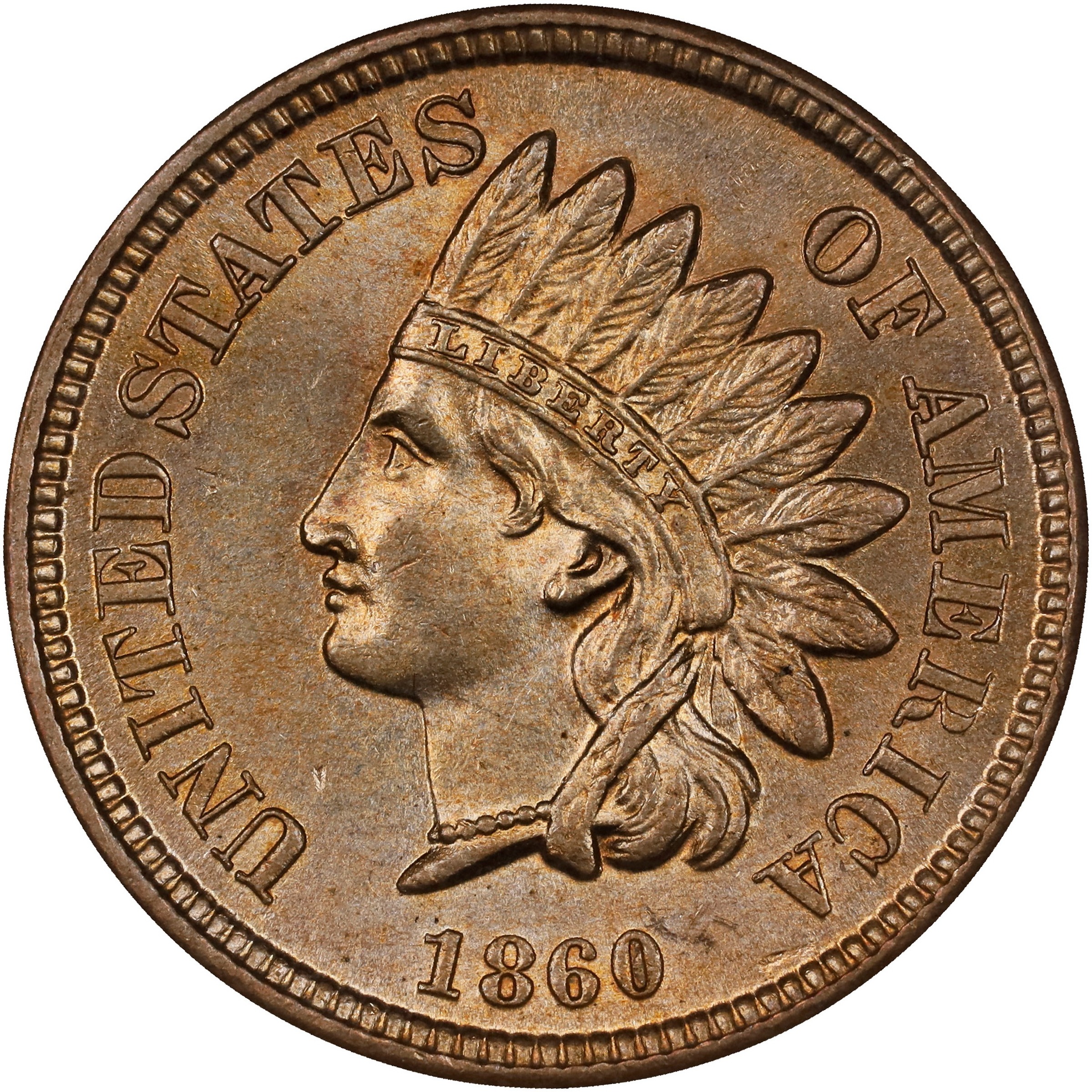 1860 1c Pointed Bust MS thumbnail 3