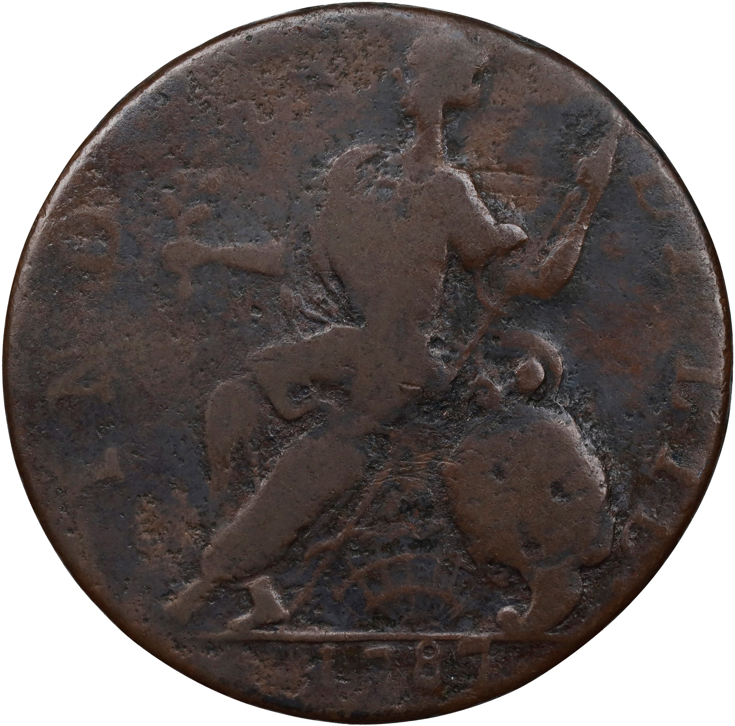 1787 Copper Connecticut, Mailed Bust Left, Horned MS BN thumbnail 14