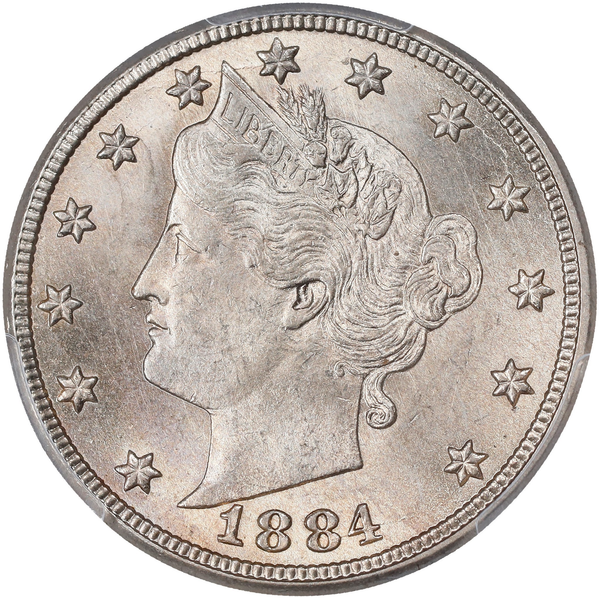 1884 5c G6 CAC thumbnail 3