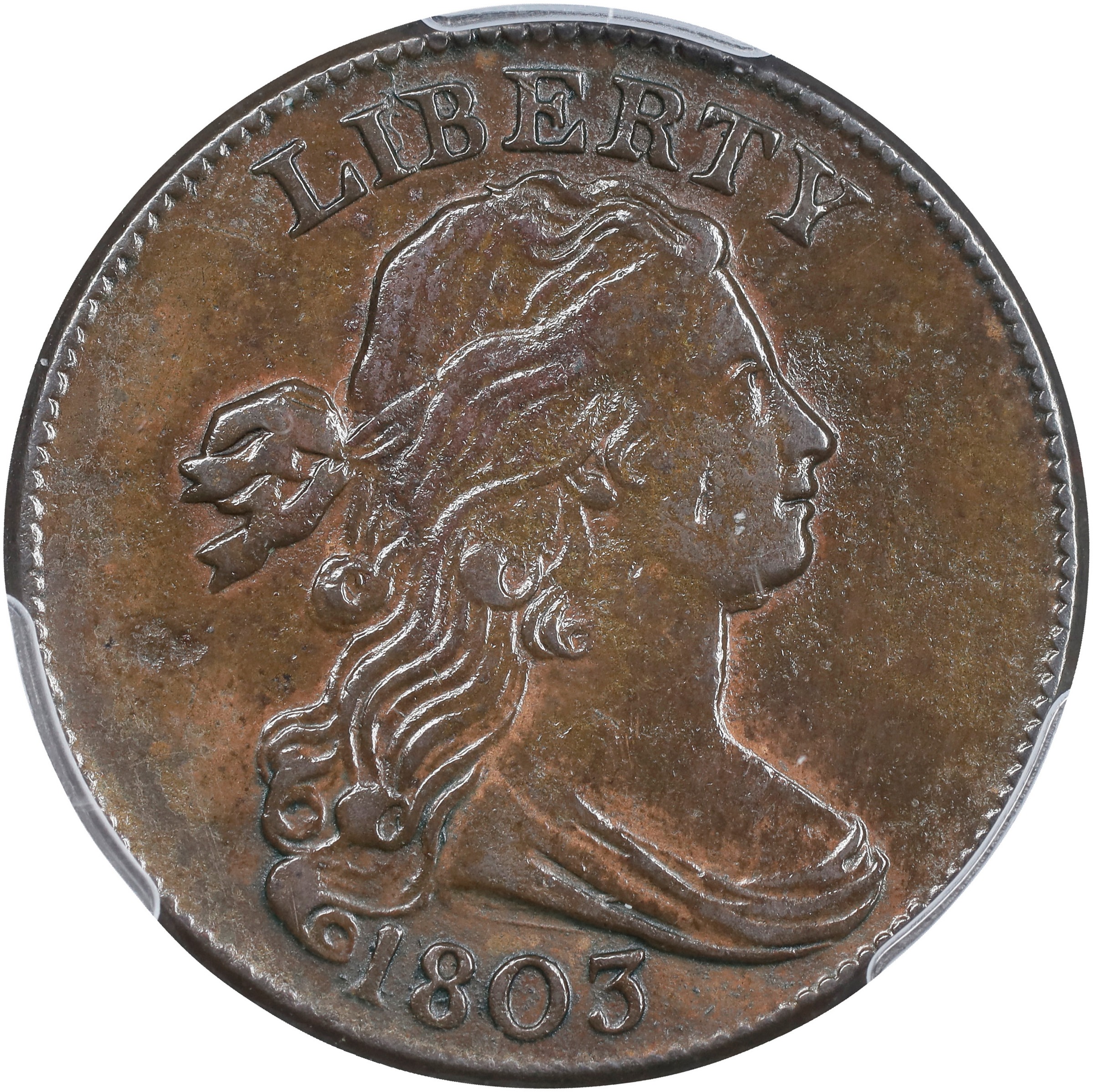 1803 1c Small Date, Small Fraction MS BN AU58 BN CAC thumbnail 4
