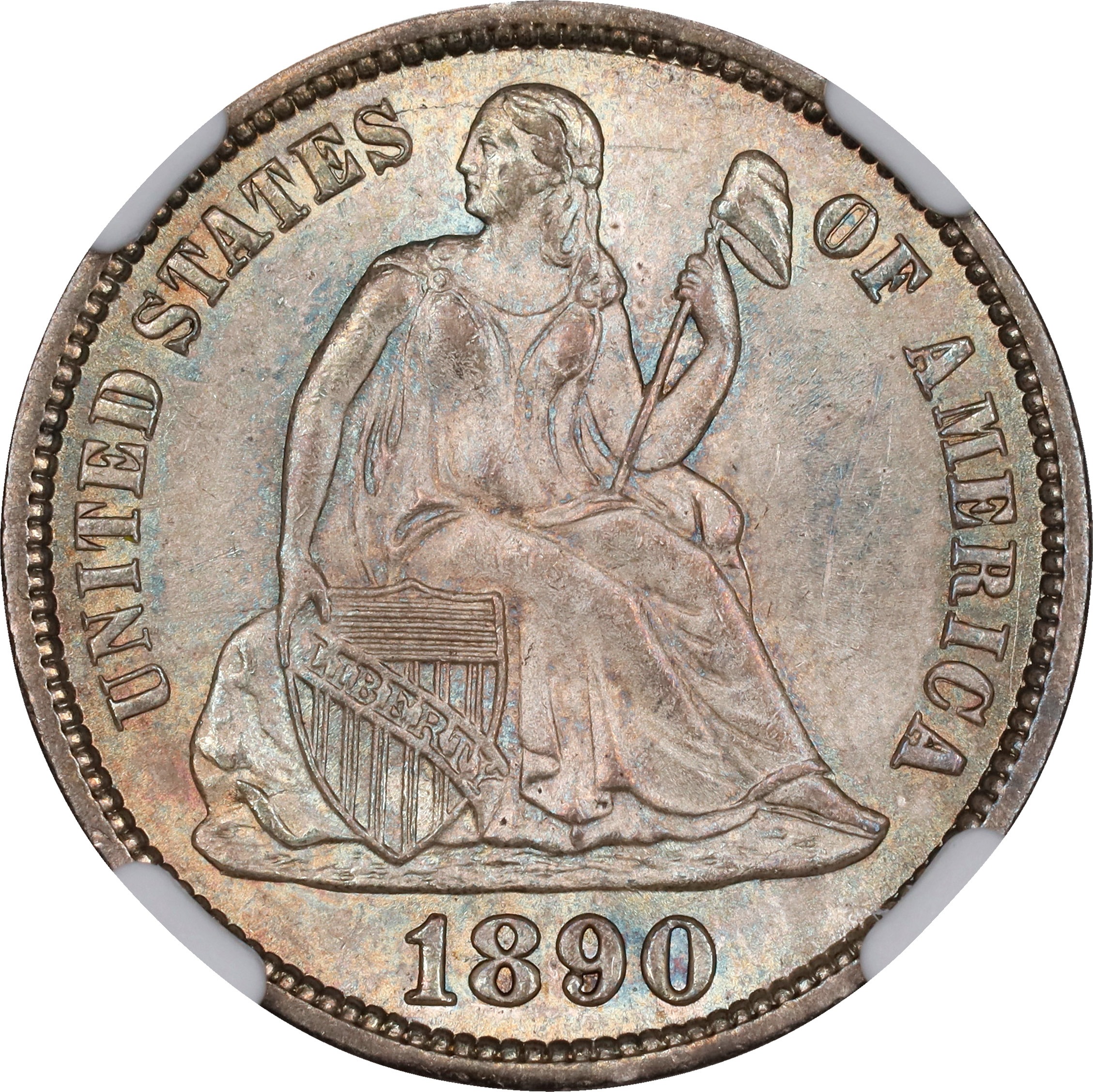 1890-S 10c F15 CAC thumbnail 2