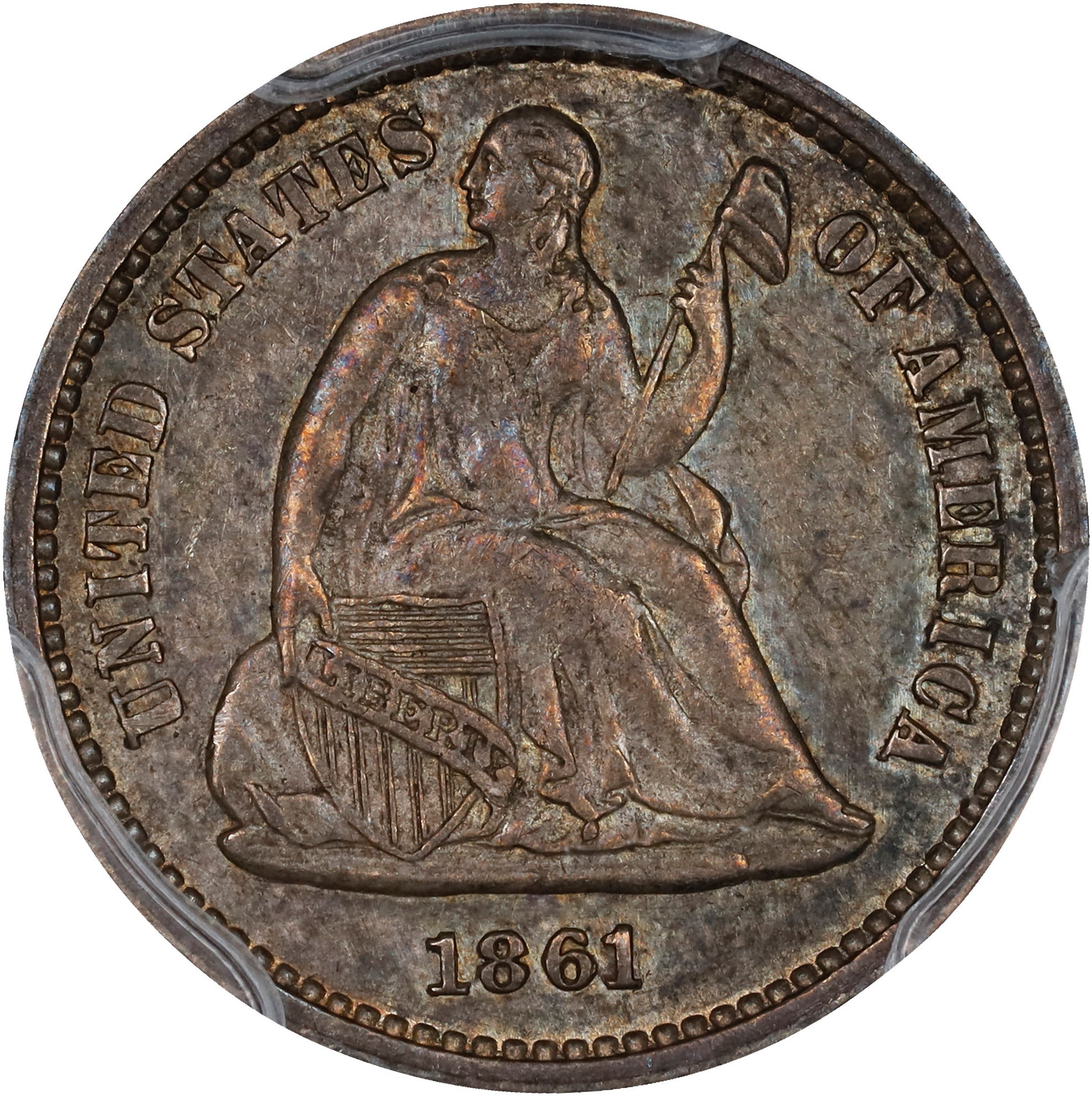 1861 '1/0' H10c  Overdate G6 CAC thumbnail 3