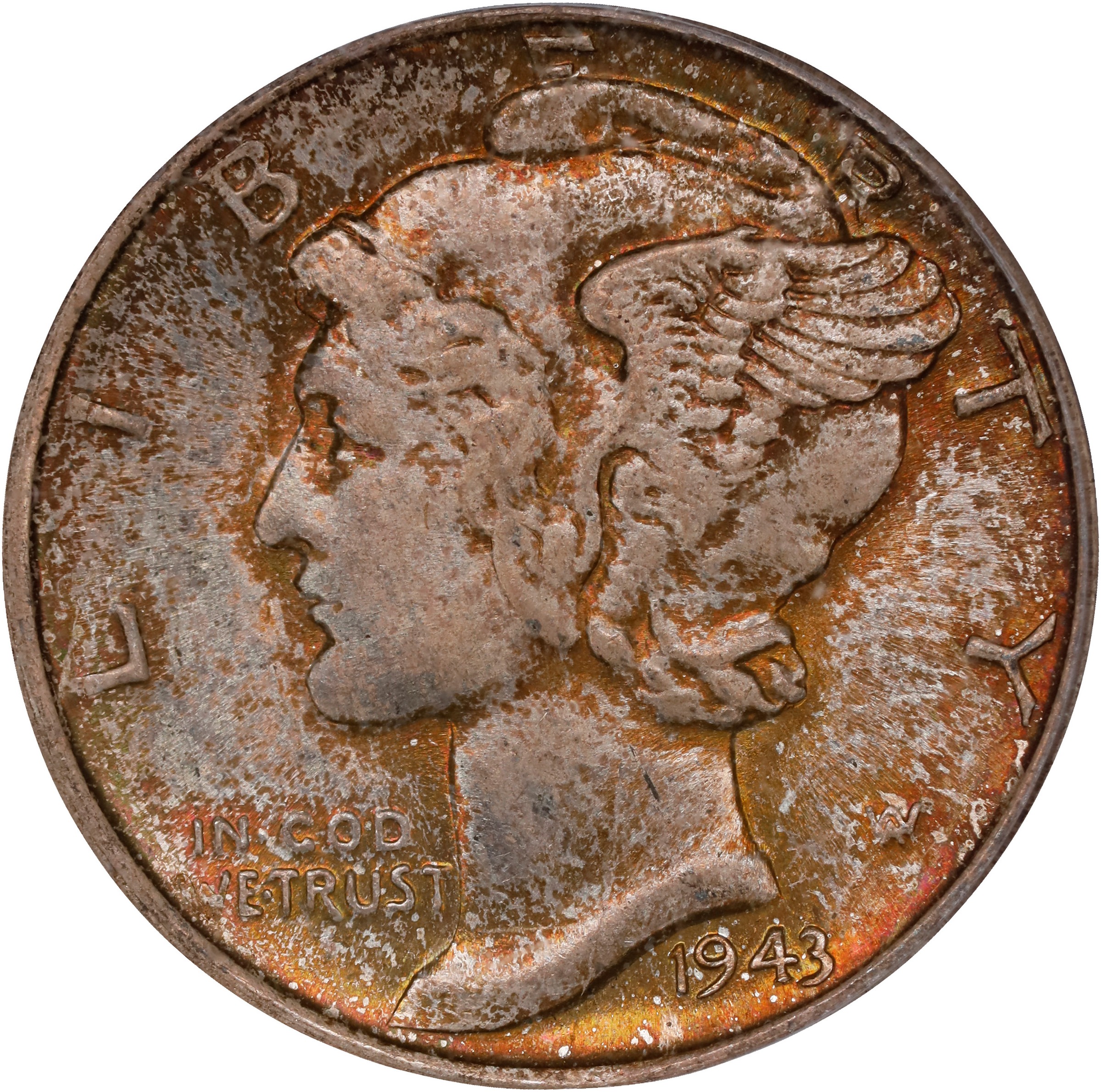 1943 10c MS62 CAC thumbnail 3