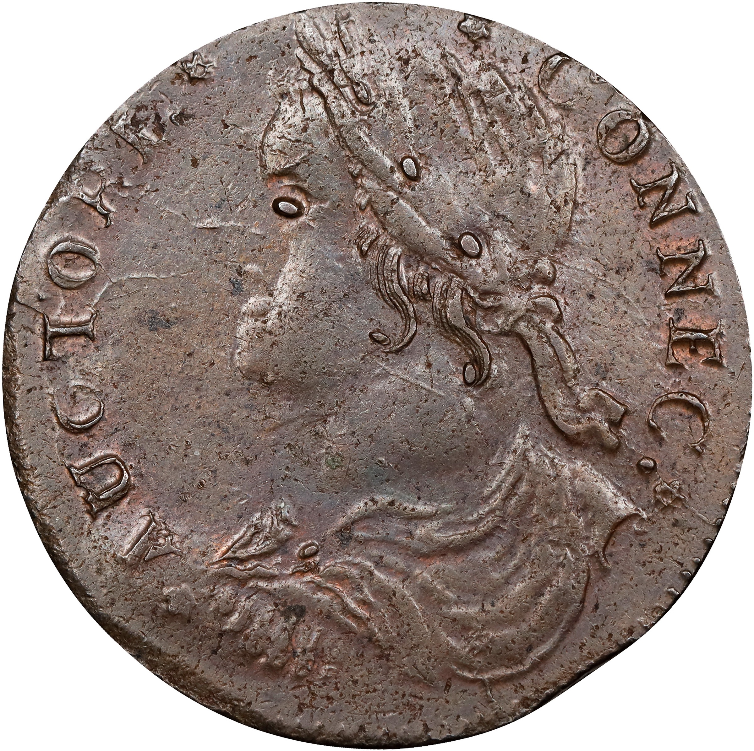 1788 Copper Connecticut, Draped Bust Left MS RB thumbnail 3