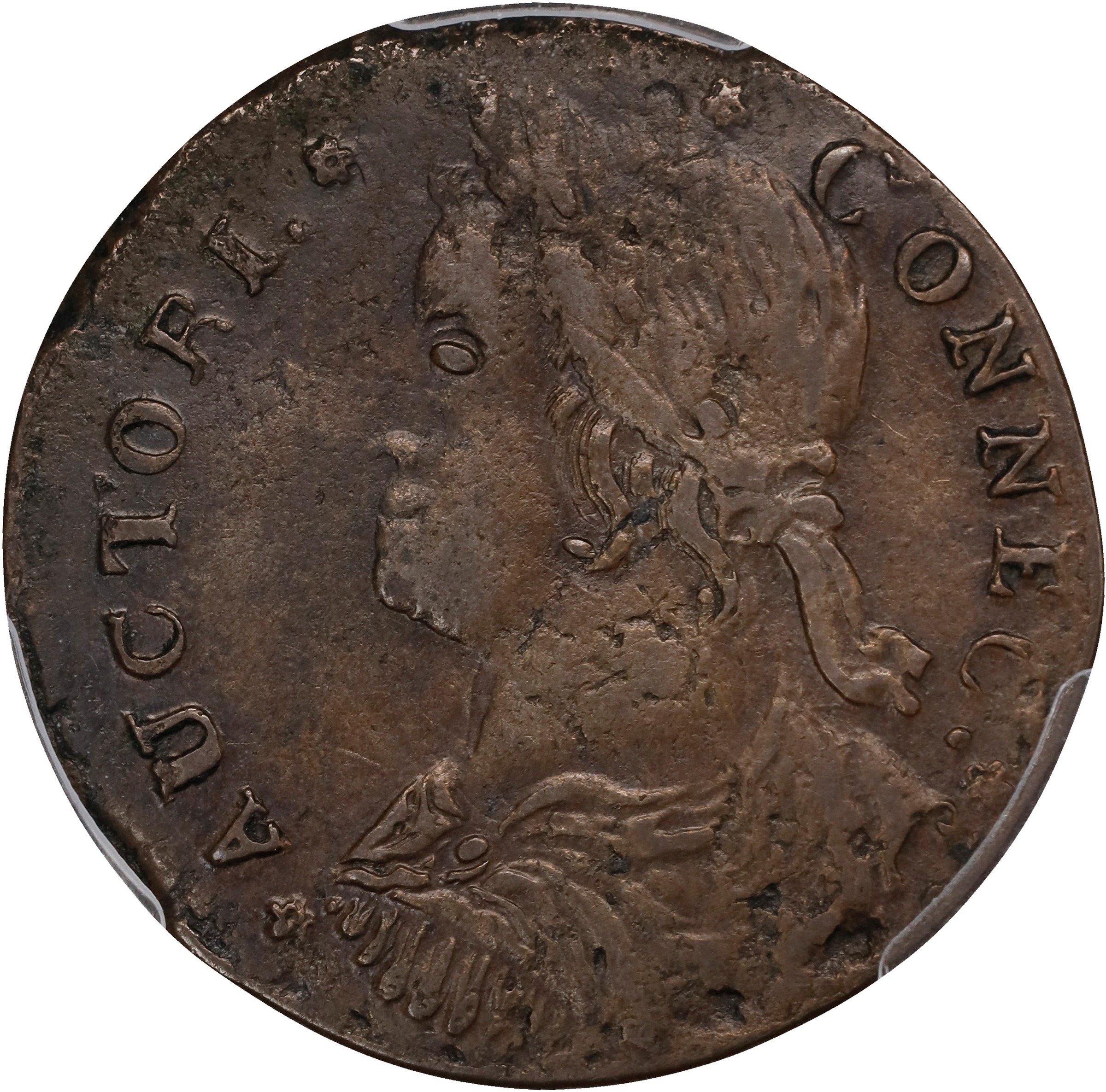 1788 Copper Connecticut, Draped Bust Left MS BN thumbnail 2